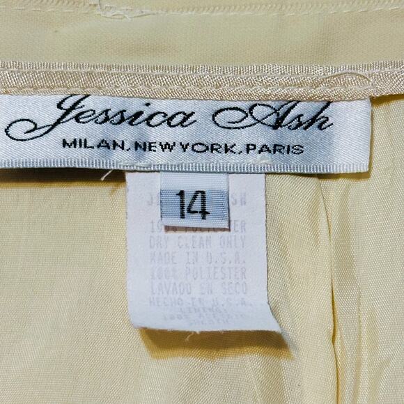 Vintage Jessica Ash New York Yellow Pinstripe Career Suit Skirt & Blazer Size 14 - Picture 6 of 13